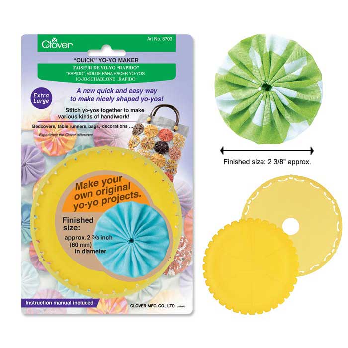 Clover quick Yo Yo Maker Extra Large 2 & 3/8" (60mm) Yo Yo's for bags quilts crafts etc