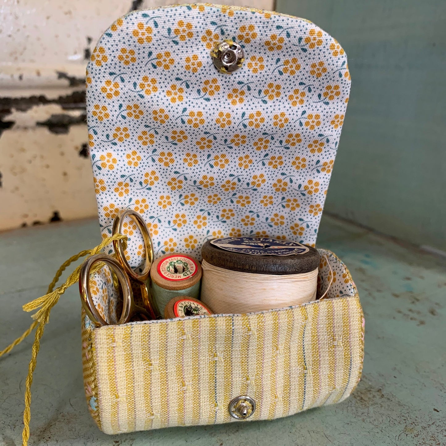 Bright & Beautiful sewing roll applique and embroidery project Birdhouse pattern