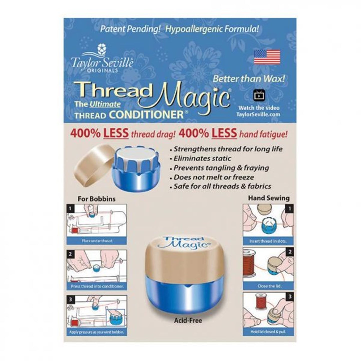 Thread Magic Taylor Seville hand and machine sewing thread conditioner