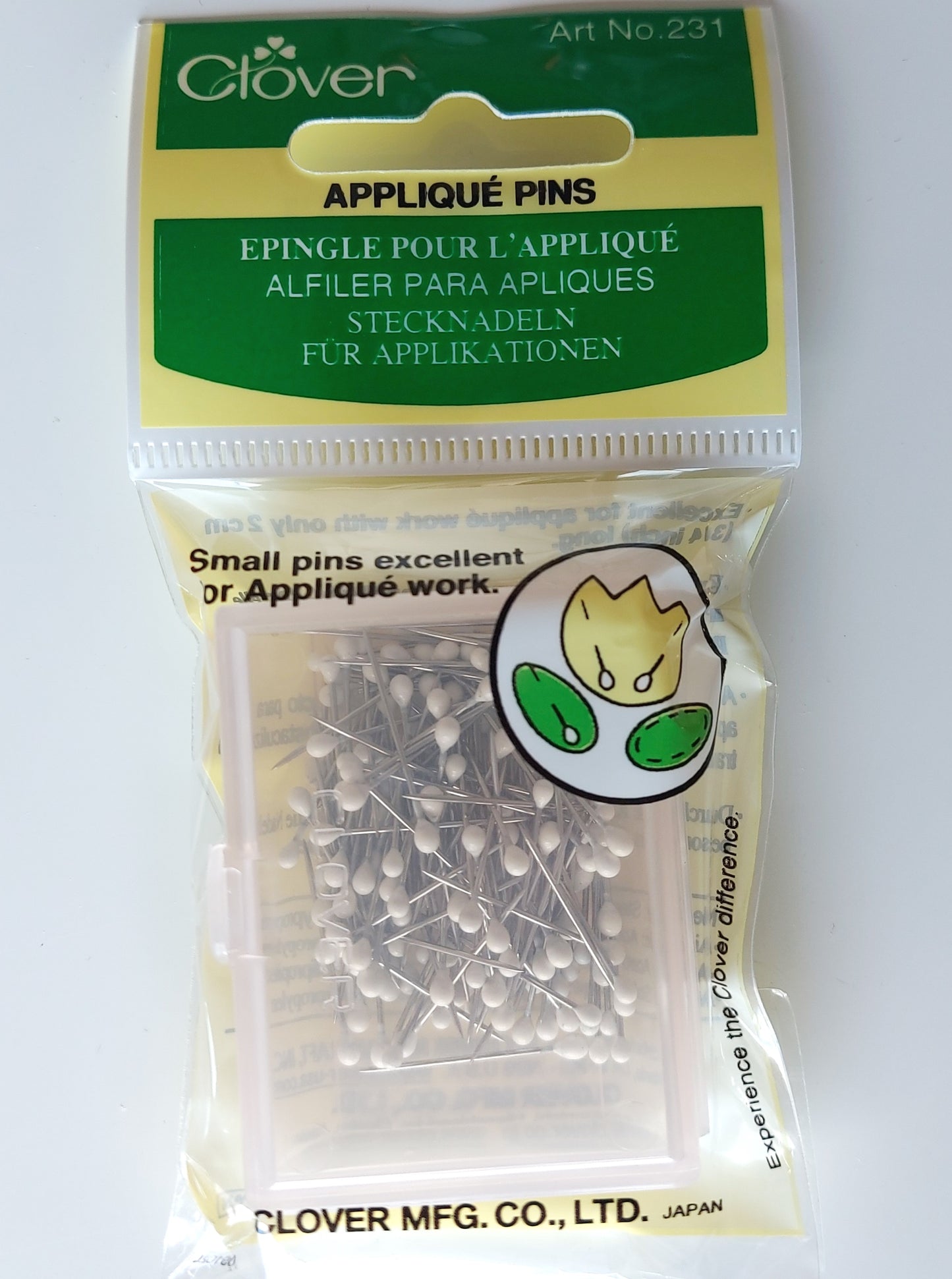Clover applique pins, 2cm long for patchwork, quilting sewing