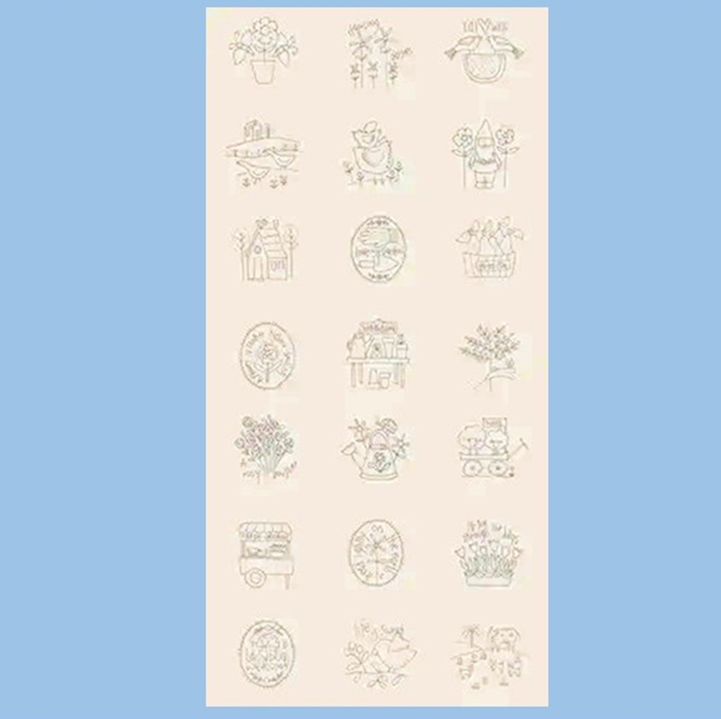 Willowbrook garden theme 21 pre-printed stitcheries cotton linen fabric panel The Birdhouse designs