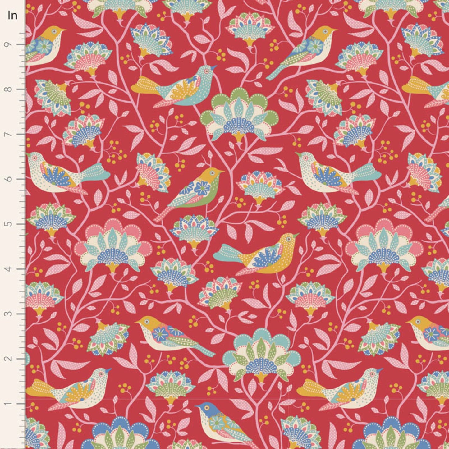 Tilda Jubilee Bird Tree red floral cotton quilt fabric by the FQ + More