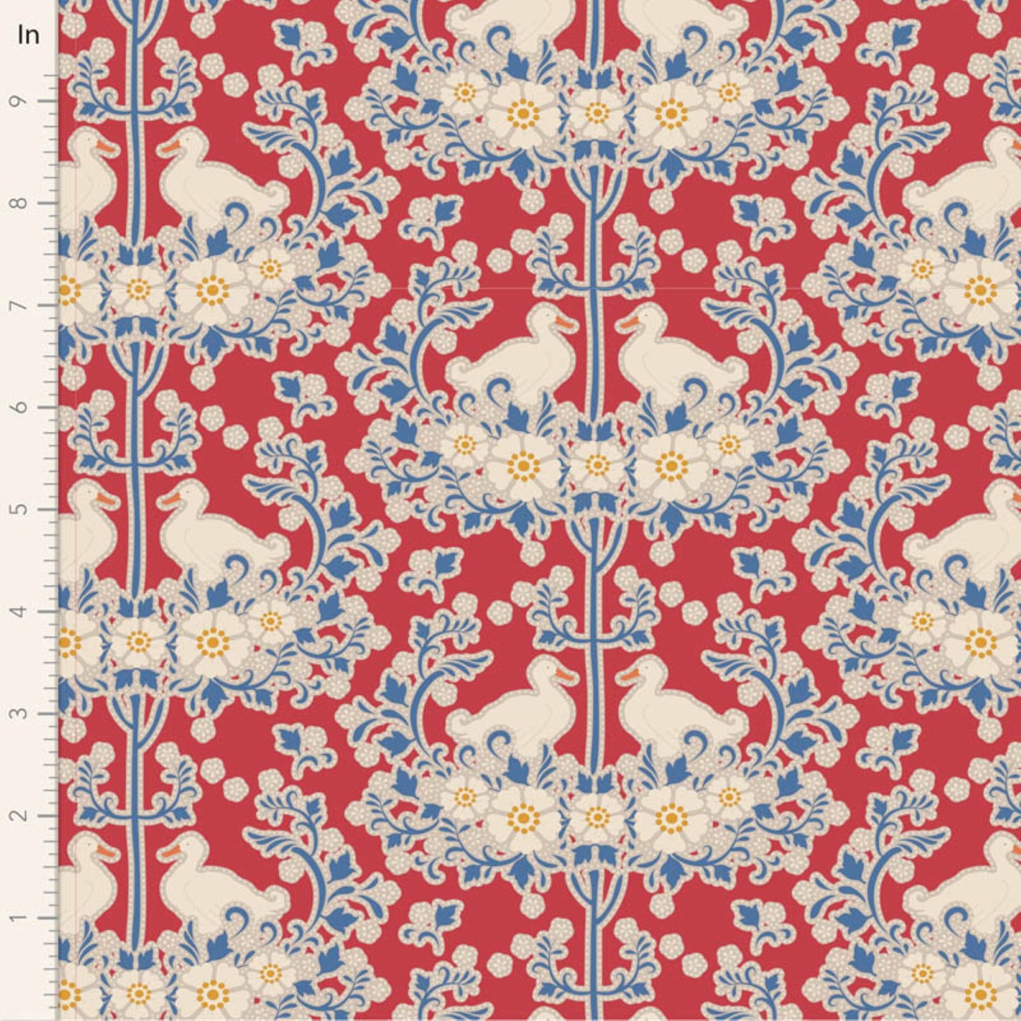 Tilda Jubilee Duck Nest red floral cotton quilt fabric by the FQ + More