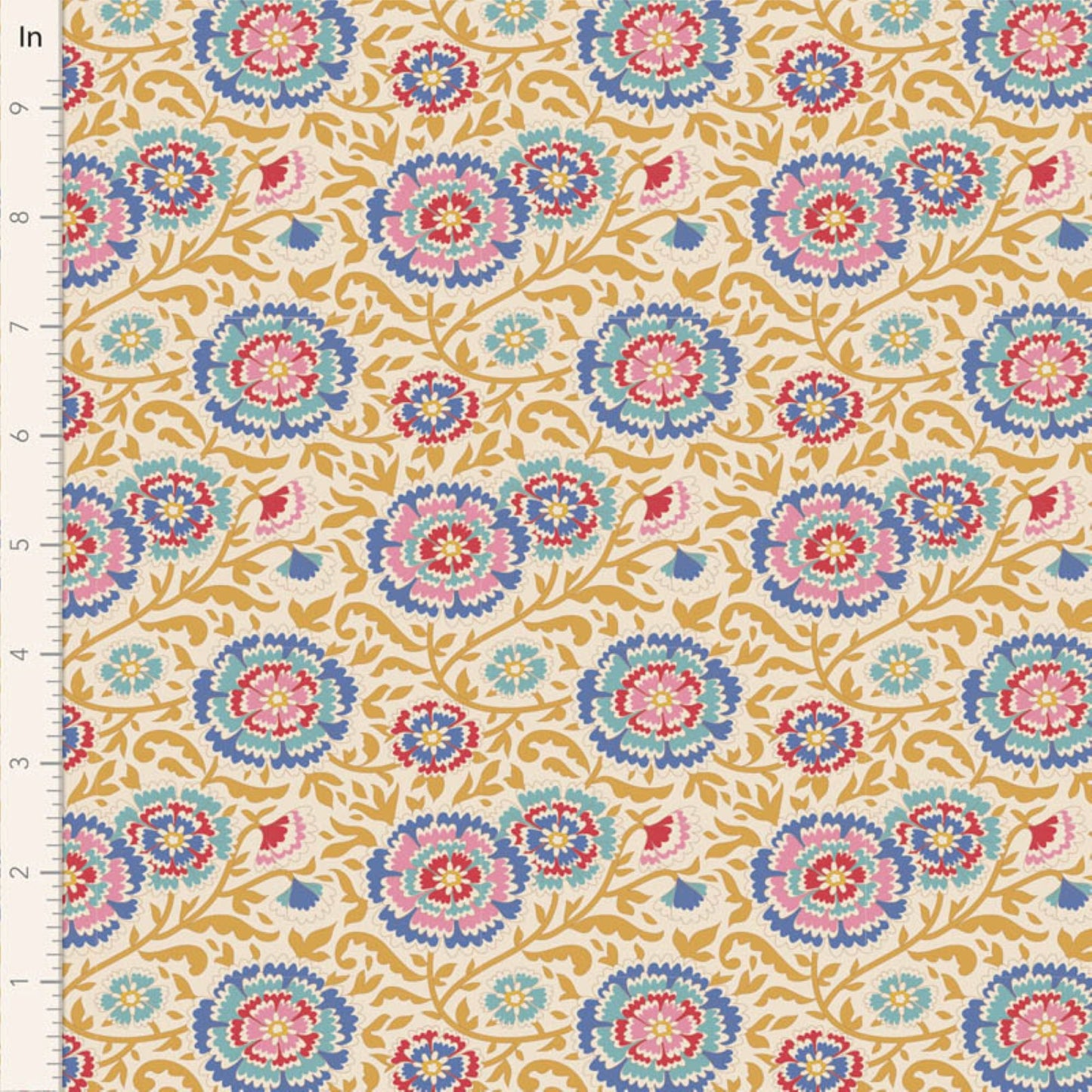 Tilda Jubilee and Farm Flowers floral mustard yellow and pink bundle 7 Fat Eighths cotton quilt fabric