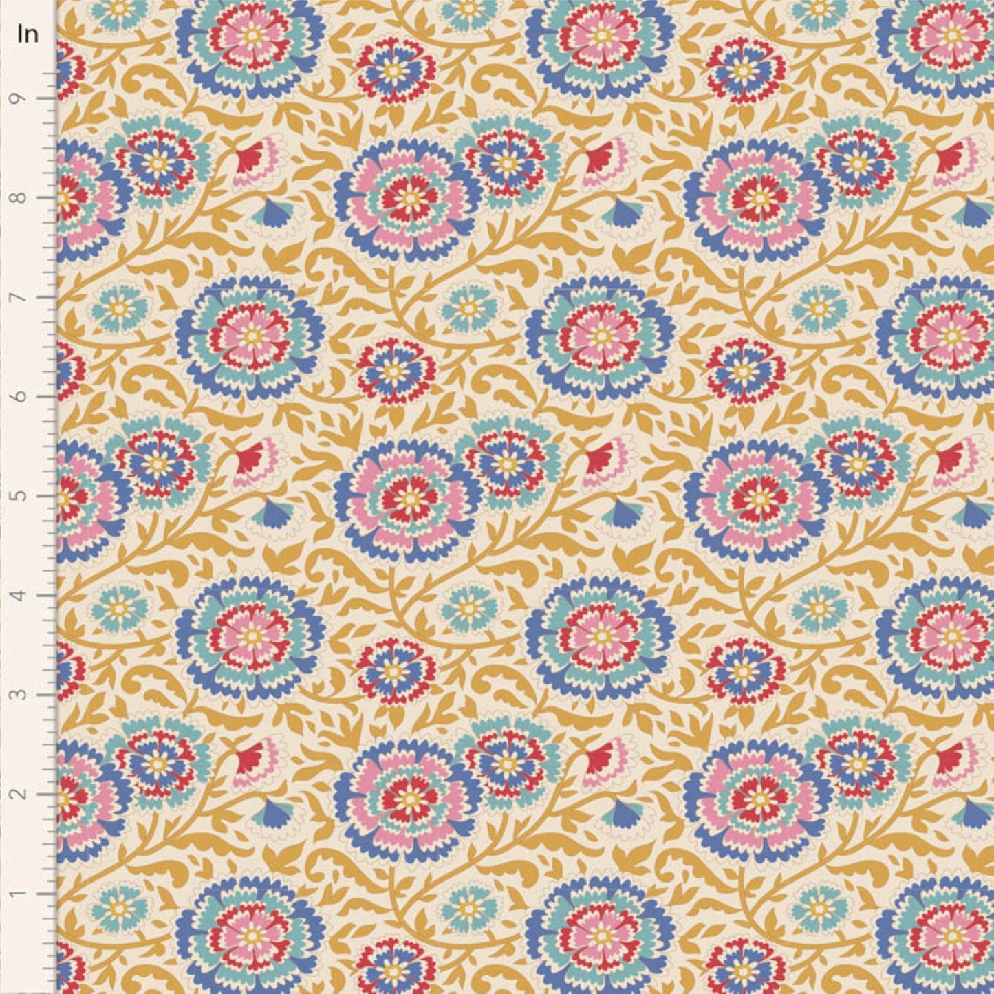 Tilda Jubilee and Farm Flowers floral mustard yellow and pink bundle 7 Fat 16's cotton quilt fabric