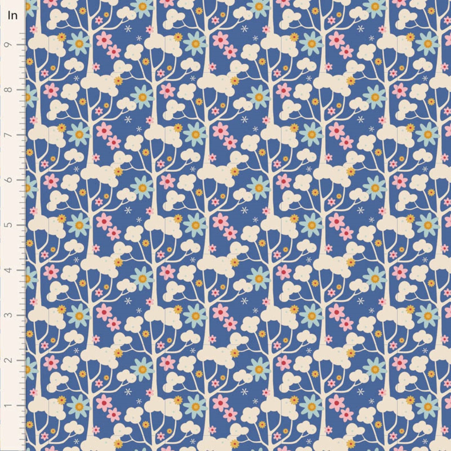 Tilda Jubilee and Farm Flowers floral blue bundle 7 Fat Eighths cotton quilt fabric