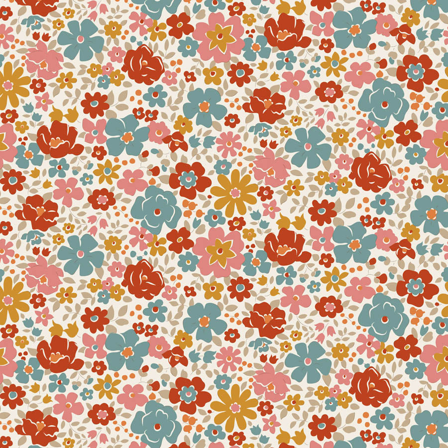 Tilda Village Life Rust bundle 9 Fat 16ths - 25cm x 26cm (10 x 10.5") cotton quilt fabric