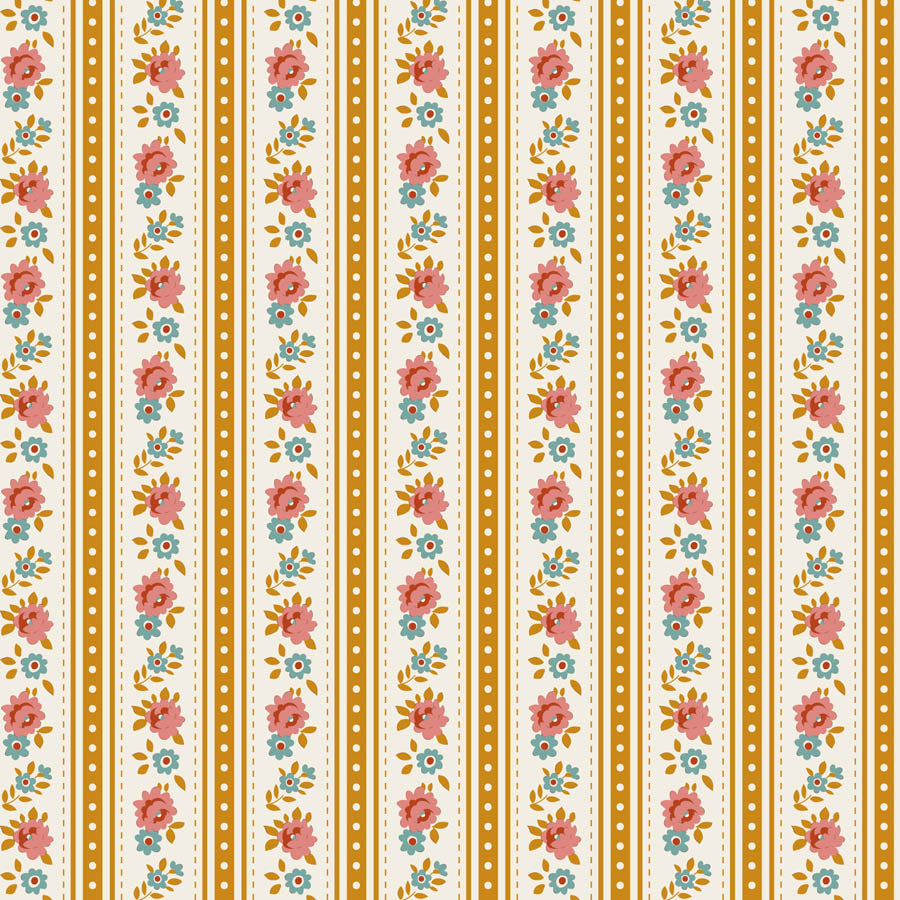 Tilda Village Life Rust bundle 9 Fat 16ths - 25cm x 26cm (10 x 10.5") cotton quilt fabric