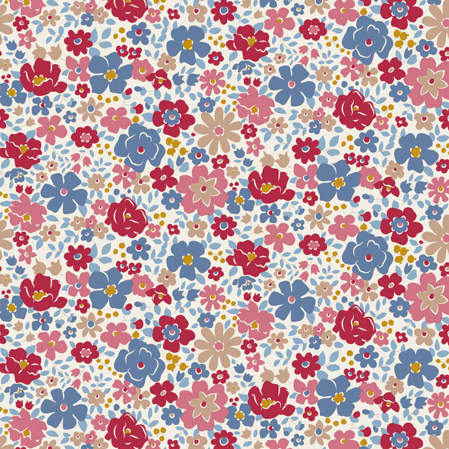 Tilda Village Life Red bundle 9 Fat 16ths - 25cm x 26cm (10" x 10.5") cotton quilt fabric