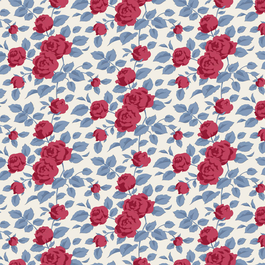Tilda Village Life Red bundle 9 Fat 16ths - 25cm x 26cm (10" x 10.5") cotton quilt fabric