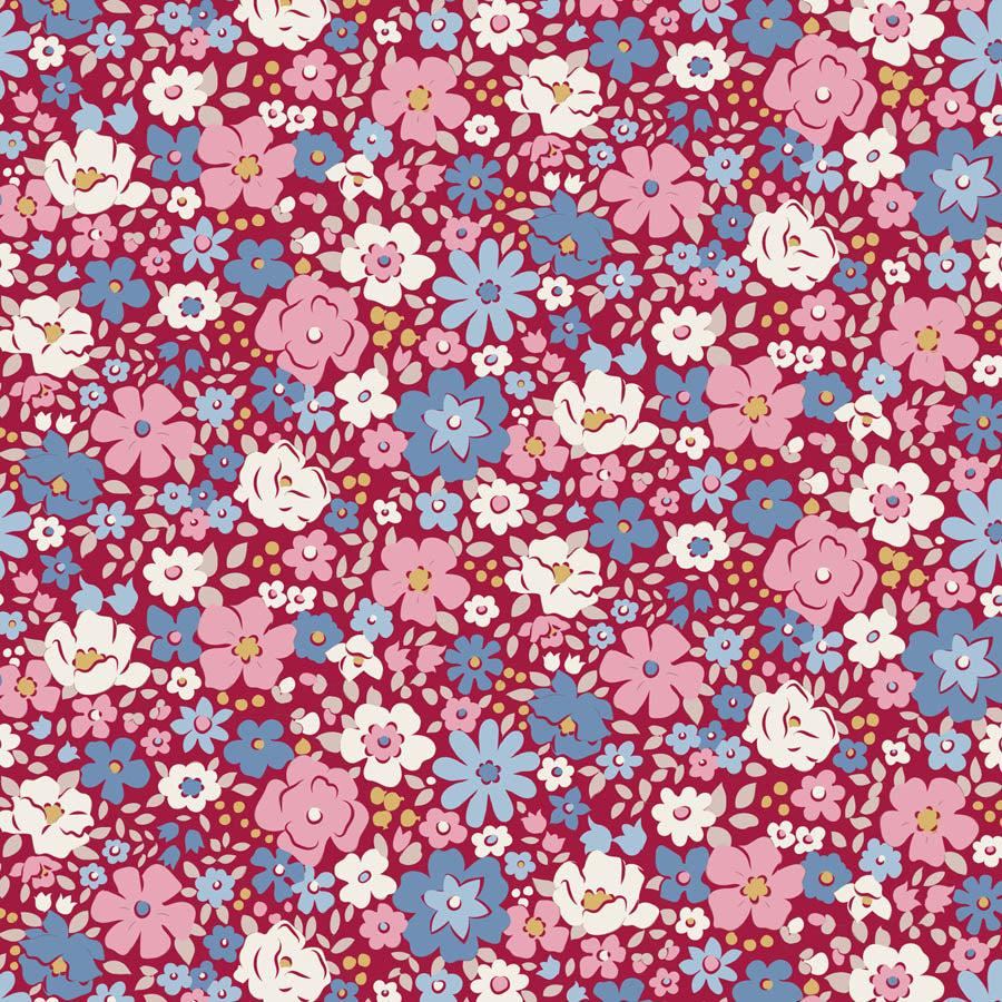 Tilda Village Life Red bundle 9 Fat 16ths - 25cm x 26cm (10" x 10.5") cotton quilt fabric