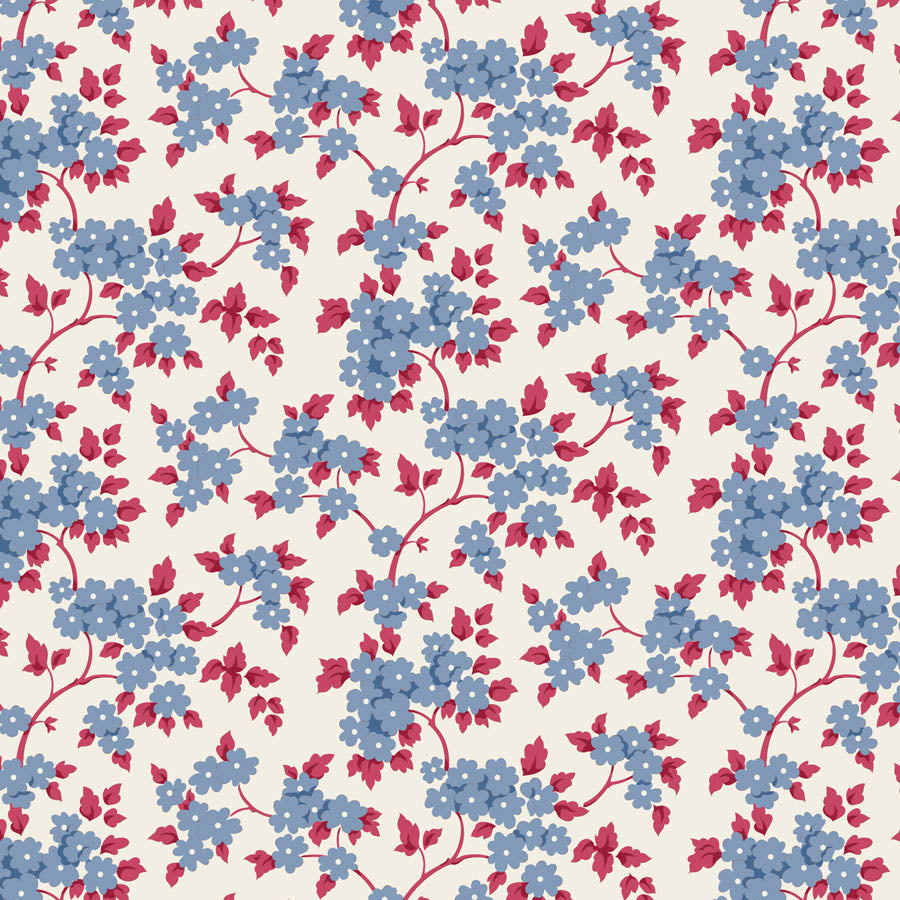 Tilda Village Life Blue bundle 8 Fat 16ths - 25cm x 26cm (10 x 10.5" cotton quilt fabric
