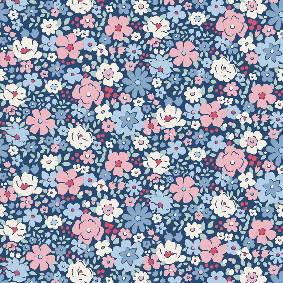 Tilda Village Life Blue bundle 8 Fat 16ths - 25cm x 26cm (10 x 10.5" cotton quilt fabric