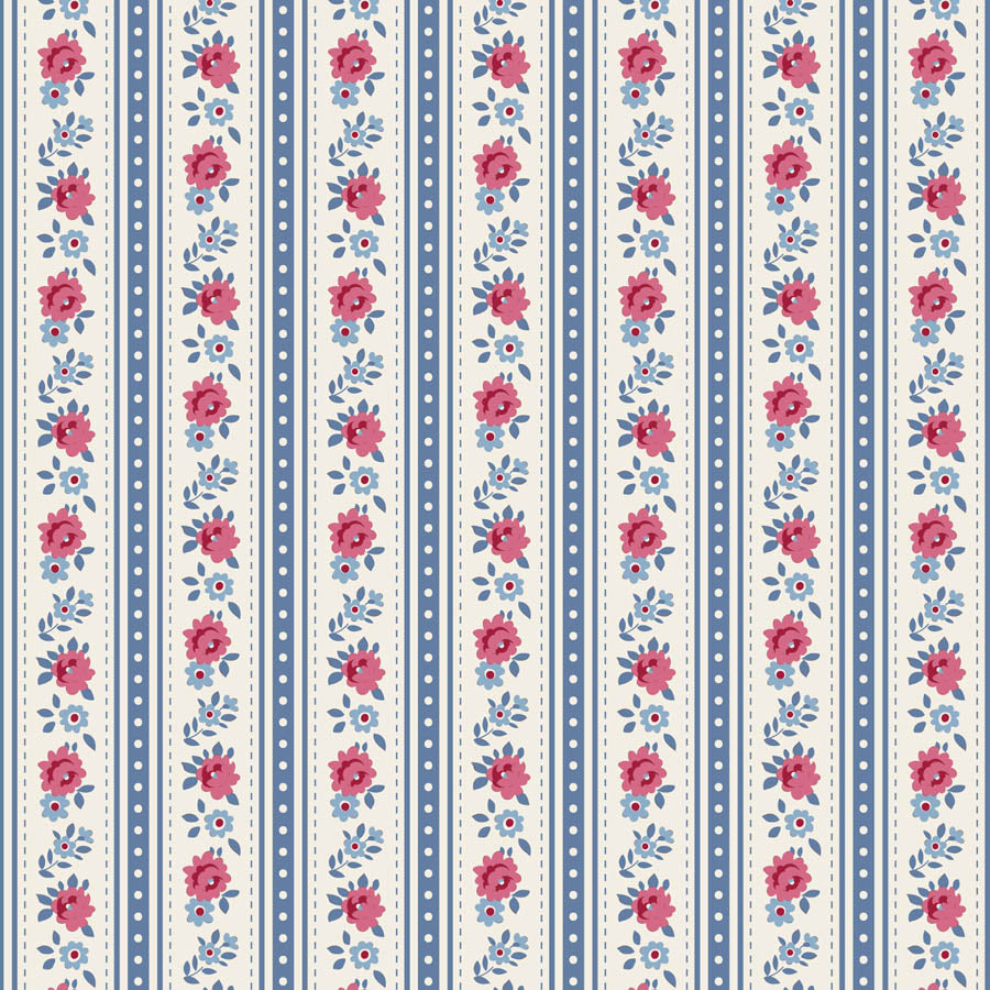 Tilda Village Life Blue bundle 8 Fat 16ths - 25cm x 26cm (10 x 10.5" cotton quilt fabric