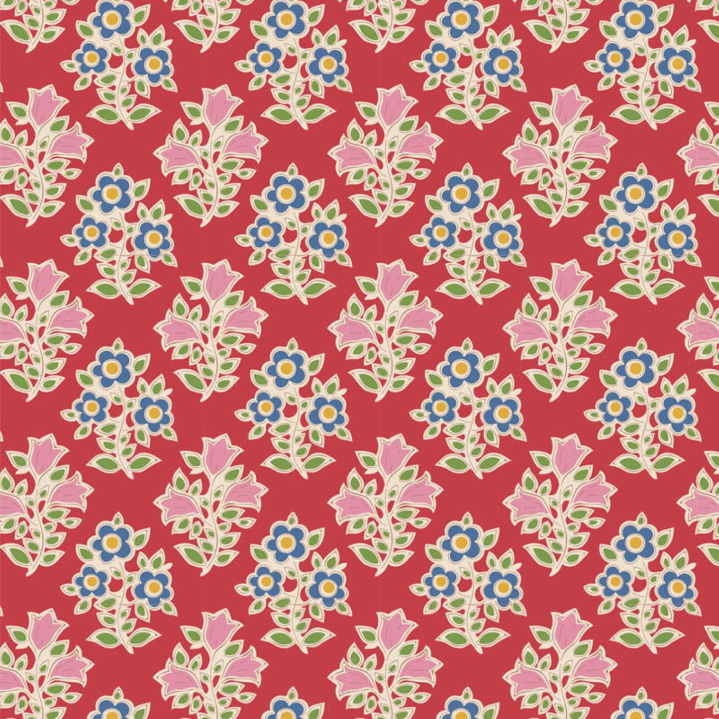 Tilda Jubilee and Farm Flowers red bundle 6 Fat 16's cotton quilt fabric