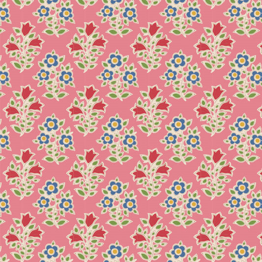 Tilda Farm Flowers pink floral cotton quilt fabric by the fat quarter