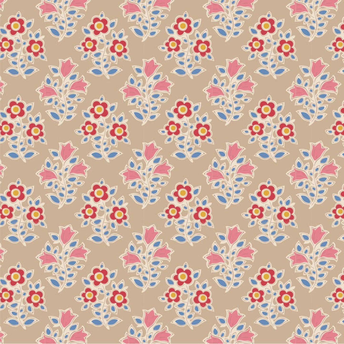 Tilda Farm Flowers floral bundle 8 Fat 16's cotton quilt fabric