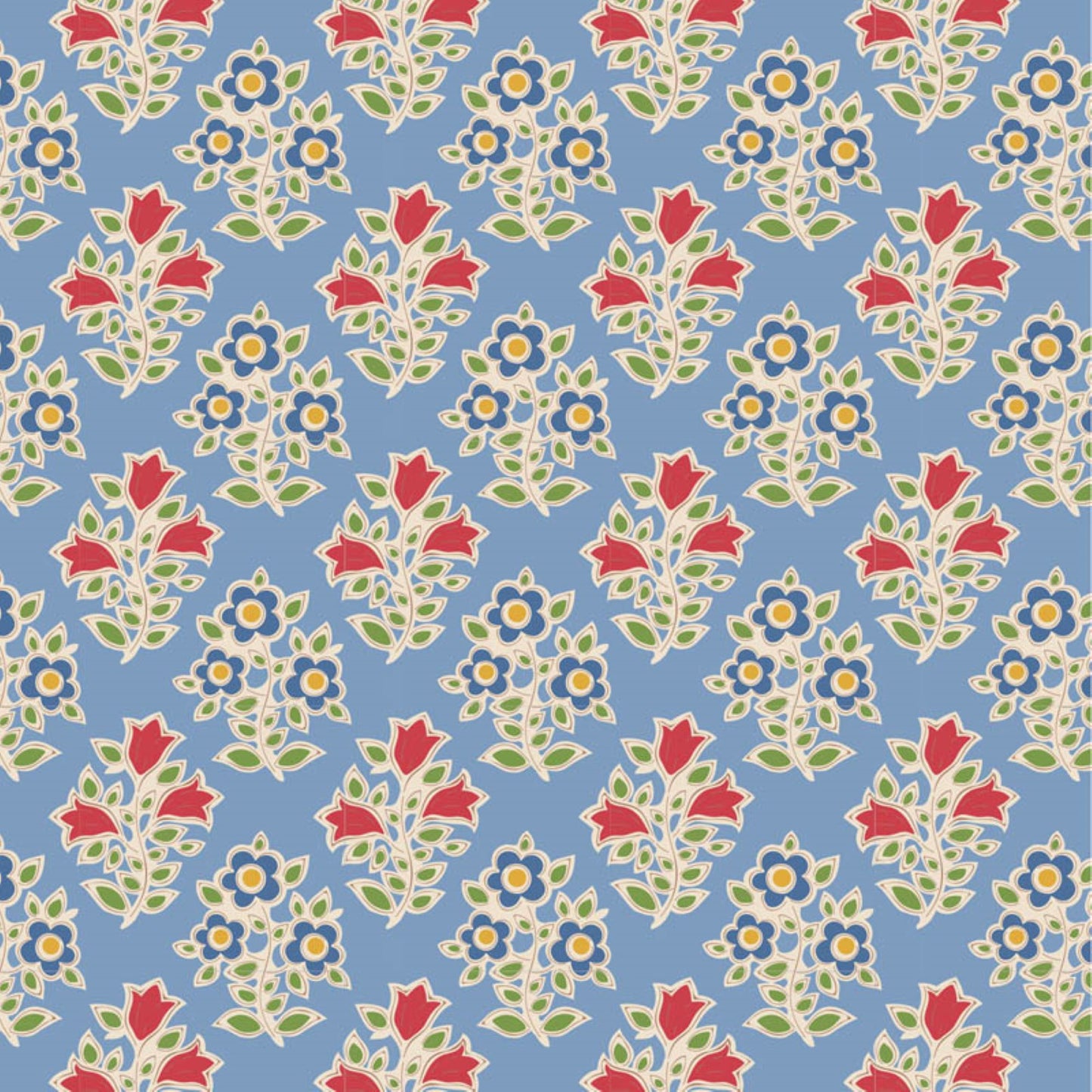 Tilda Jubilee and Farm Flowers blue bundle 7 Fat 16's cotton quilt fabric