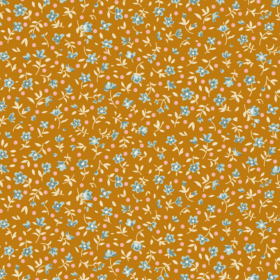 Tilda Village Life Rust bundle 9 Fat 16ths - 25cm x 26cm (10 x 10.5") cotton quilt fabric
