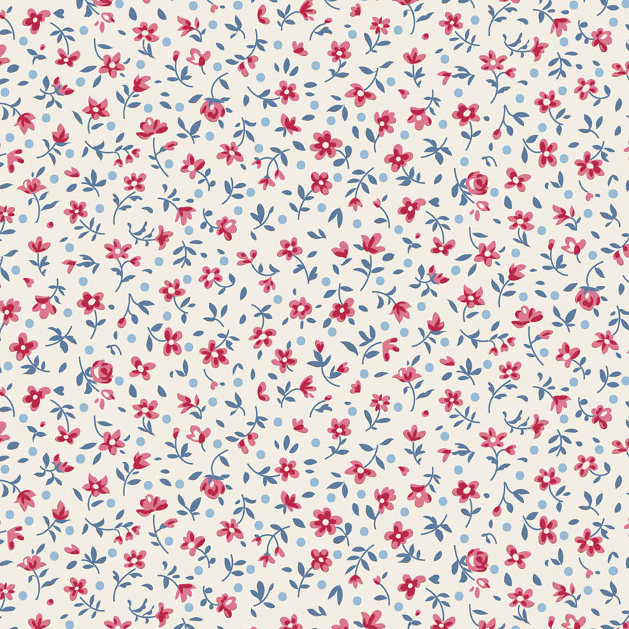Tilda Village Life Red bundle 9 Fat 16ths - 25cm x 26cm (10" x 10.5") cotton quilt fabric