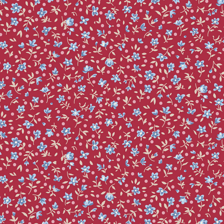 Tilda Village Life Red bundle 9 Fat 16ths - 25cm x 26cm (10" x 10.5") cotton quilt fabric