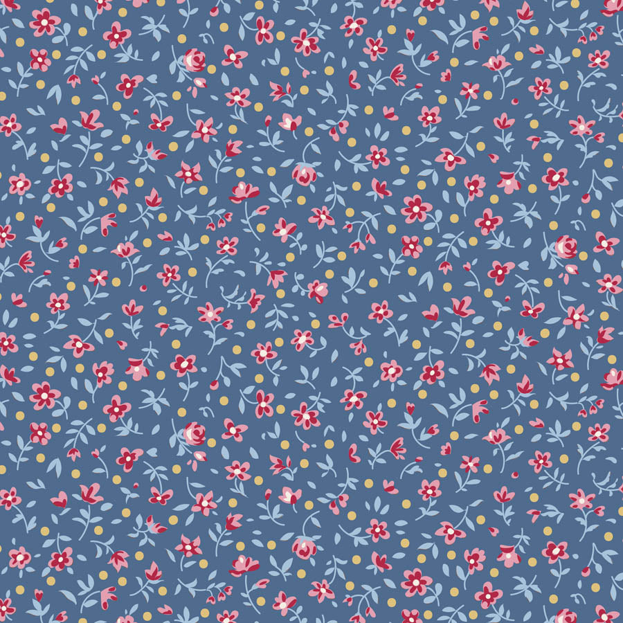 Tilda Village Life Blue bundle 8 Fat 16ths - 25cm x 26cm (10 x 10.5" cotton quilt fabric