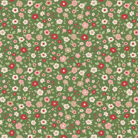 Tilda Creating Memories Evie green floral cotton quilt fabric by the fat quarter