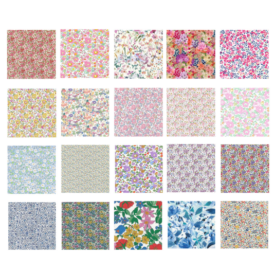 Liberty Tana lawn 20, 5" x 6" - 12cm x 15cm cotton fabric Pack 2Y