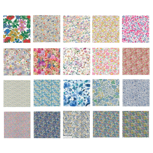 Liberty Tana lawn 20, 5" x 6" - 12cm x 15cm cotton fabric Pack 2Z