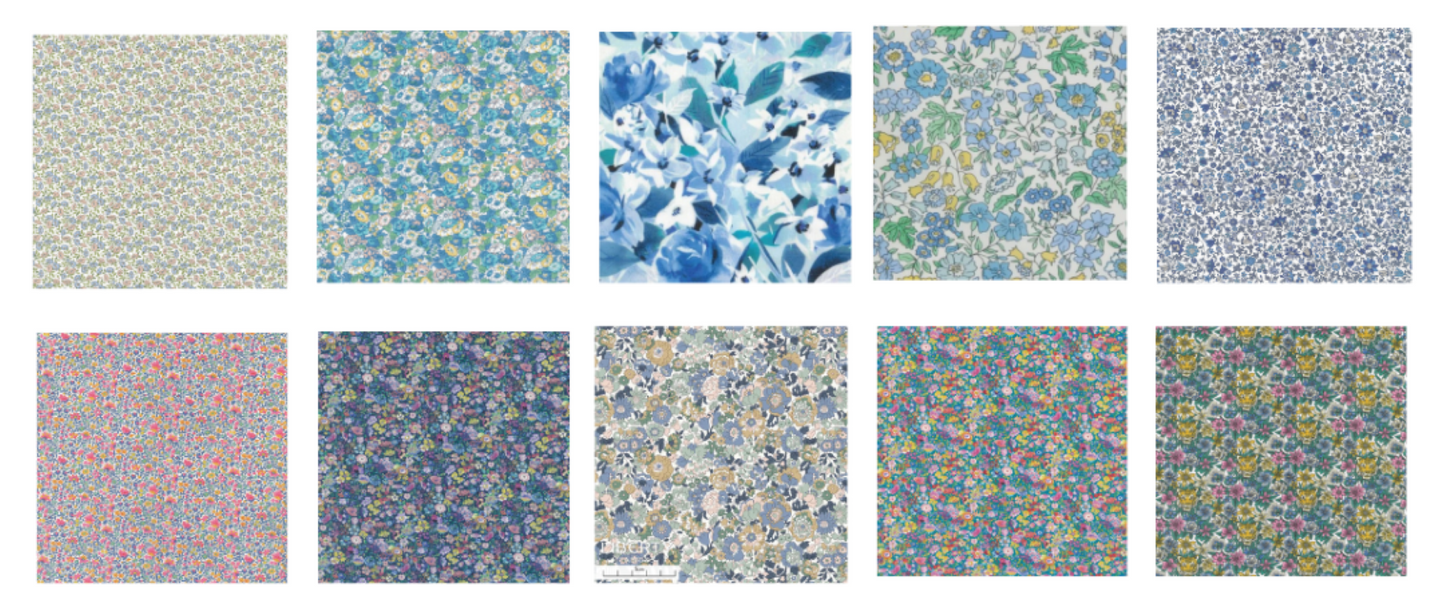 Liberty Tana lawn 20, 5" x 6" - 12cm x 15cm cotton fabric Pack 2Z