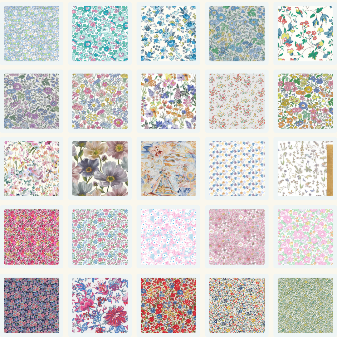 Liberty Tana lawn 50, 2.5" squares small florals cotton fabric Pack 2B