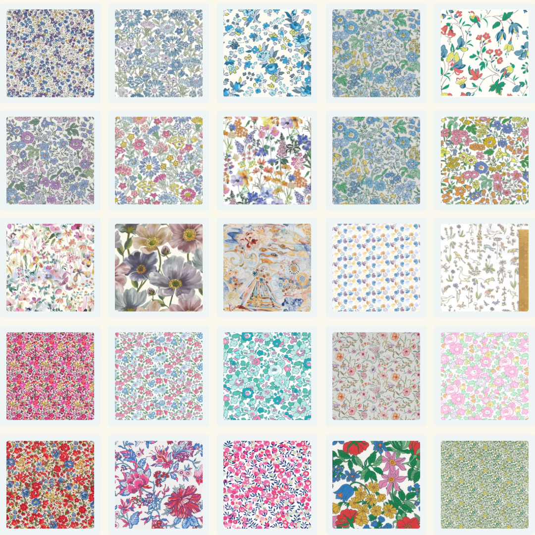 Liberty Tana lawn 50, 2.5" squares small florals cotton fabric Pack 2F