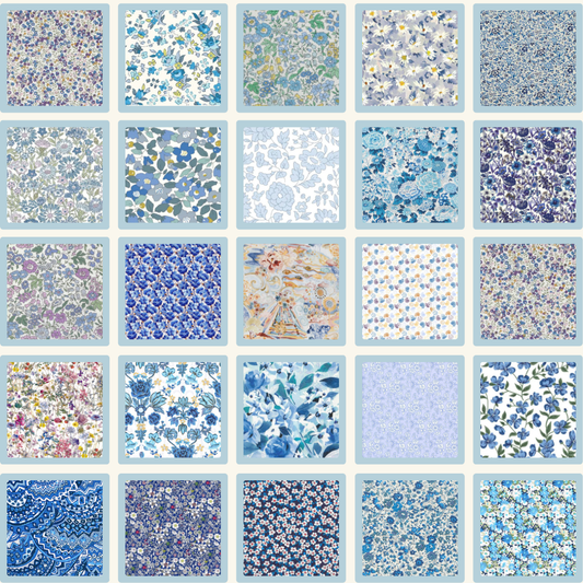 Liberty Tana lawn 50, 2.5" squares small florals cotton fabric Pack 2H