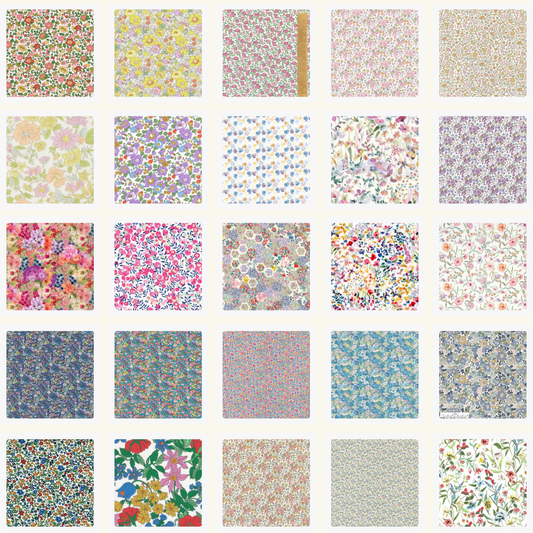 Liberty Tana Lawn 50 2.5" squares cotton fabric suit EPP, patchwork - Pack 2P