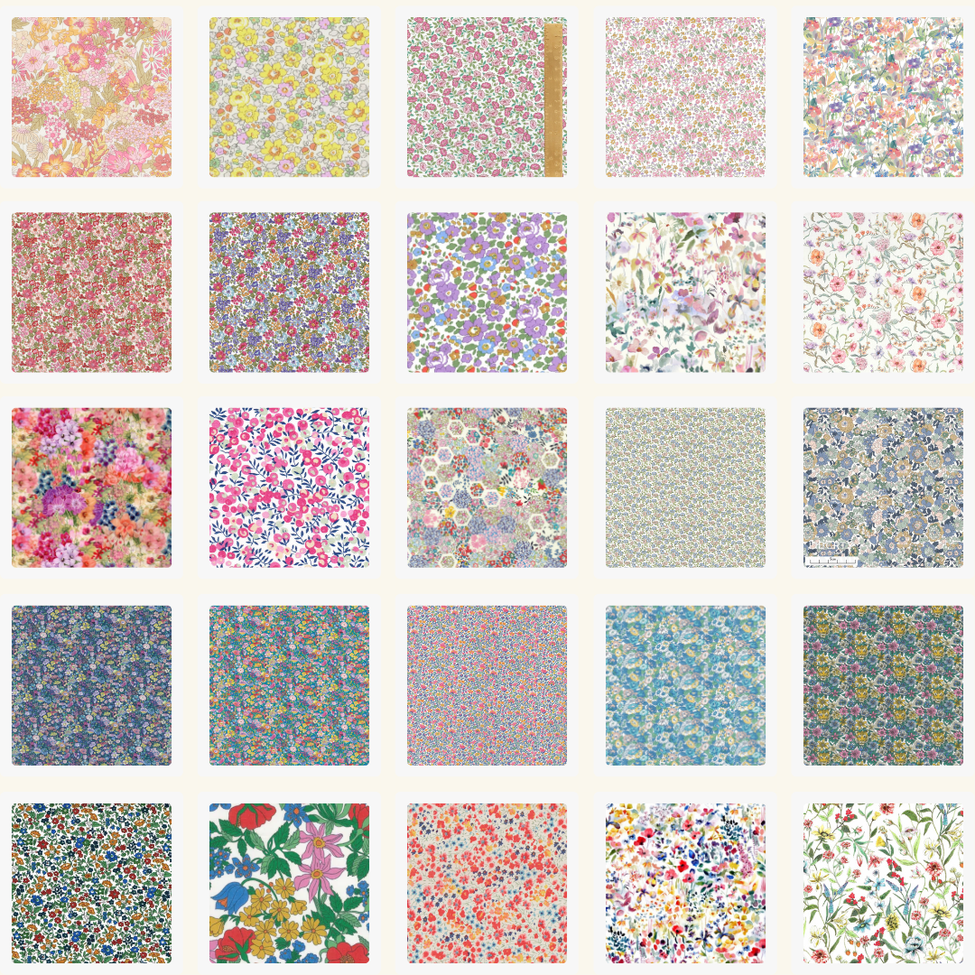 Liberty Tana Lawn 50 2.5" squares cotton fabric suit EPP, patchwork - Pack 2Q