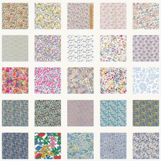 Liberty Tana Lawn 50 2.5" squares cotton fabric suit EPP, patchwork - Pack 2R