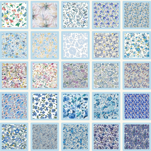 Liberty Tana lawn 50, 2.5" squares small florals cotton fabric Pack A9