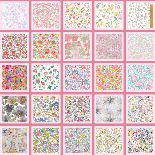 Liberty Tana lawn 50, 2.5" squares small florals cotton fabric Pack A5