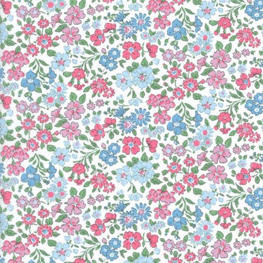 Liberty Tana Lawn Fat Eighth Annabella B blue floral cotton fabric