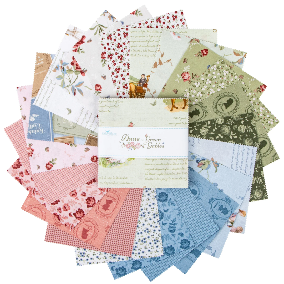 Anne of Green Gables Riley Blake 42, 5" Squares precut cotton quilt fabric