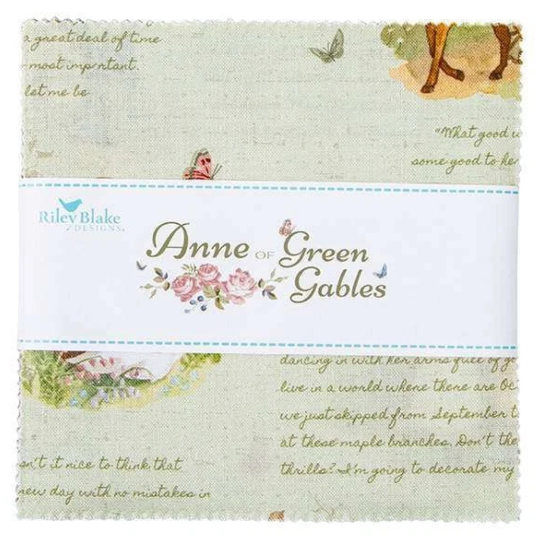 Anne of Green Gables Riley Blake 42, 5" Squares precut cotton quilt fabric