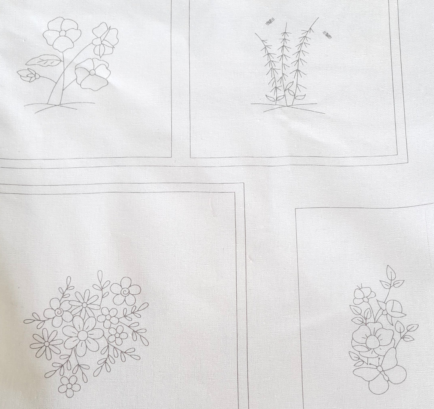 Arabella stitchery panel 13 embroidery designs linen cotton fabric Lilabelle Lane