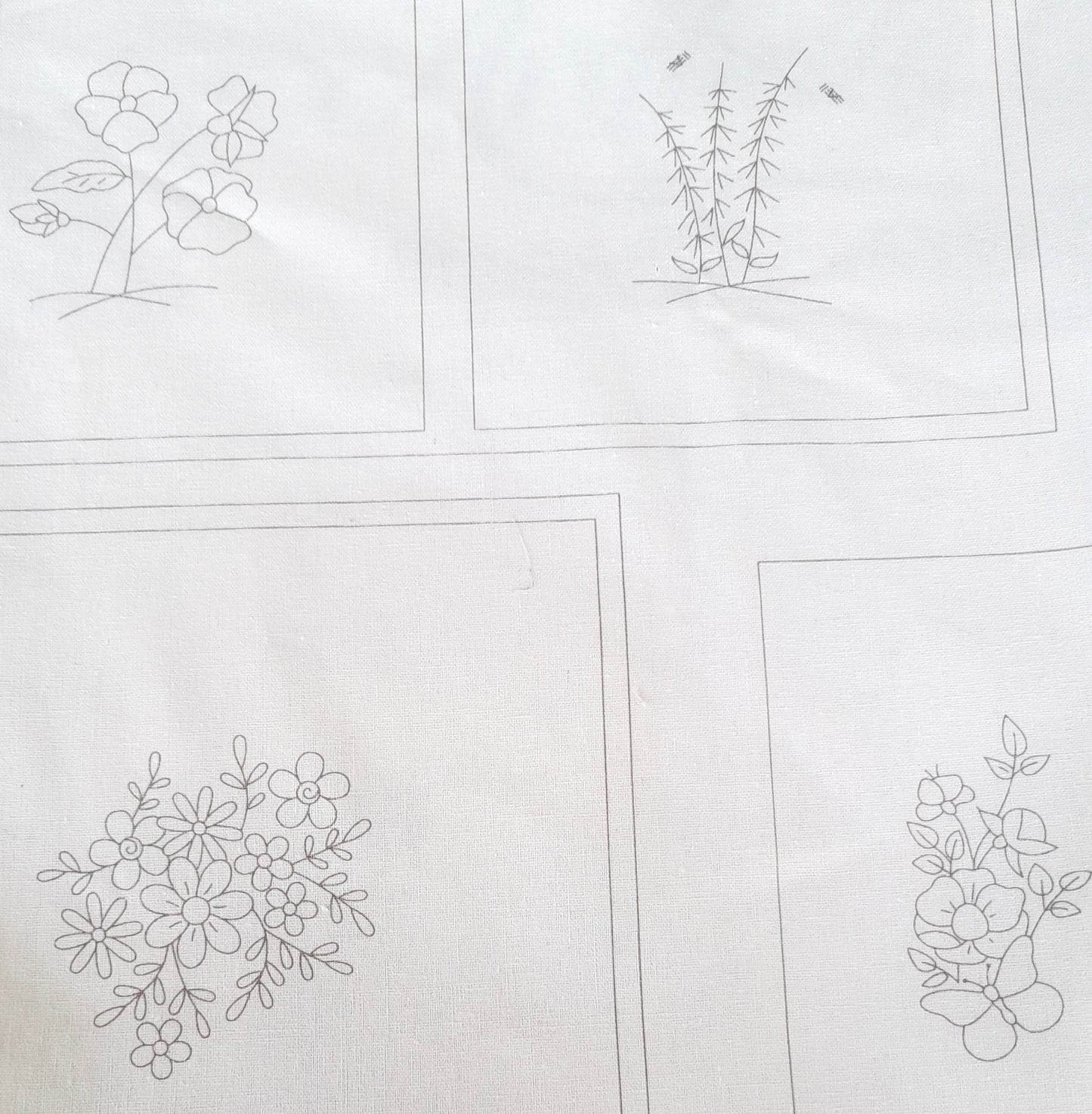 Arabella stitchery panel 13 embroidery designs linen cotton fabric Lilabelle Lane