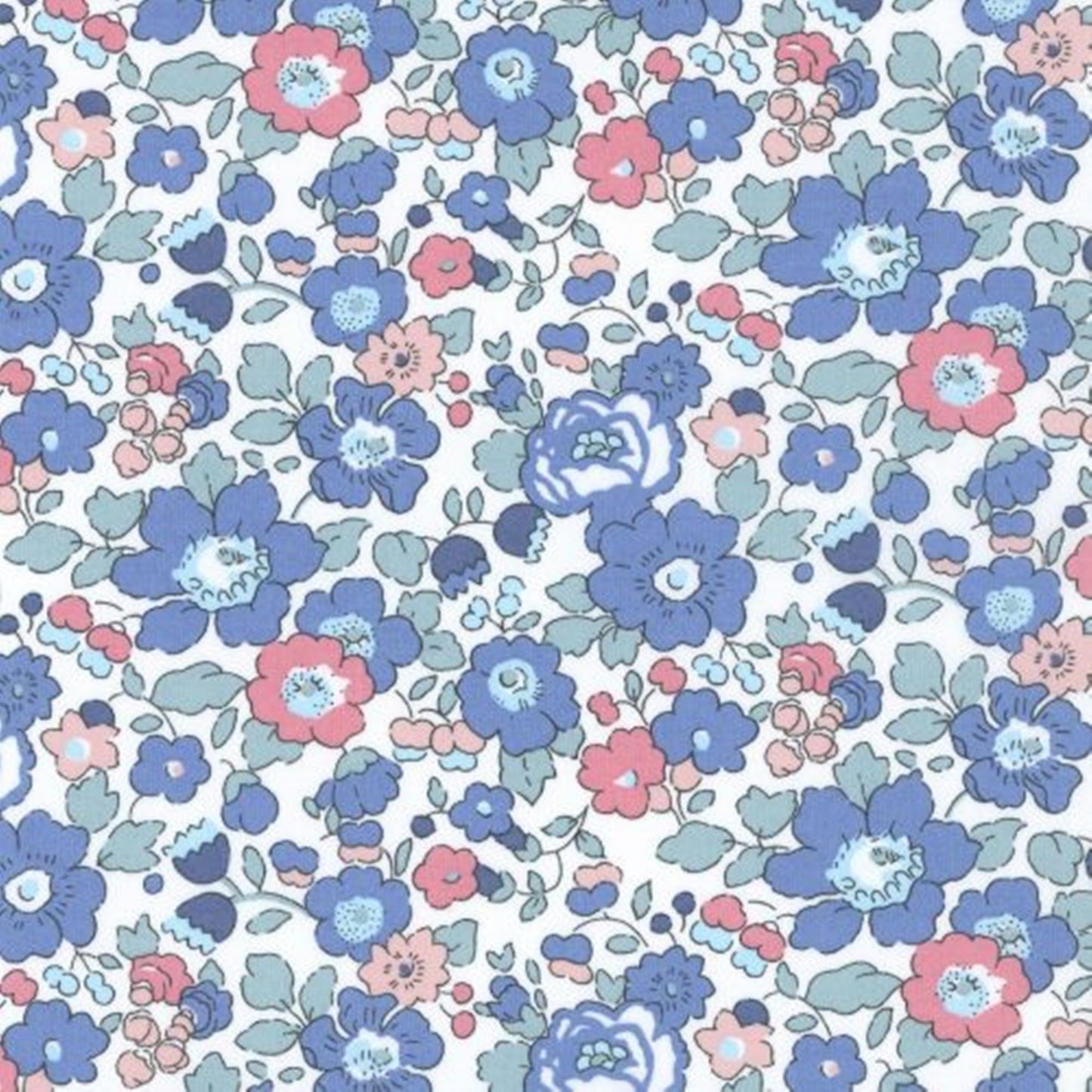 Liberty Tana Lawn Fat Quarter Betsy B blue pink floral Fat Quarter cotton fabric