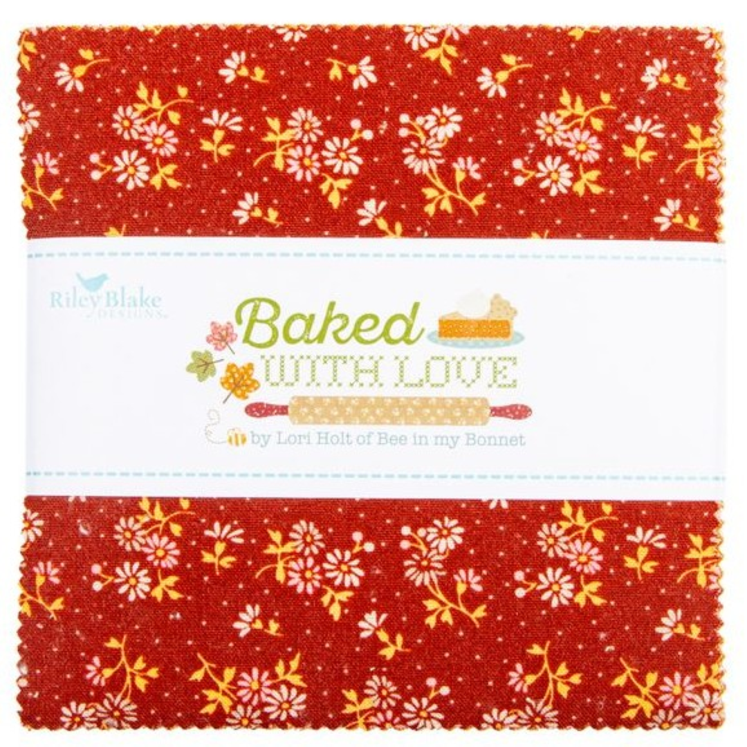 Baked With Love Lori Holt 42, 5 inch squares cotton quilt fabric Riley Blake fabrics