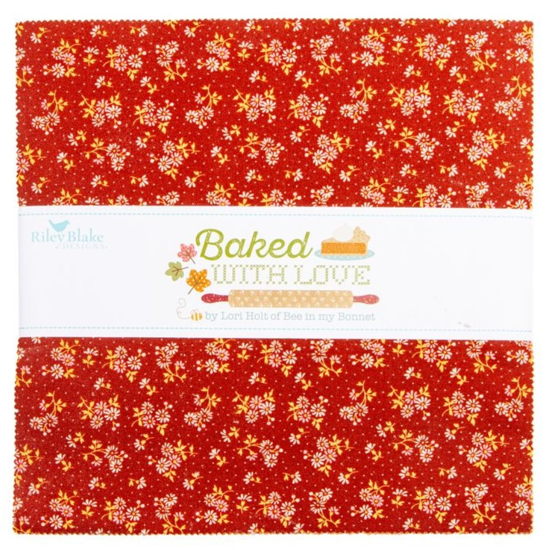 Baked With Love Lori Holt 42, 10 inch squares cotton quilt fabric Riley Blake fabrics