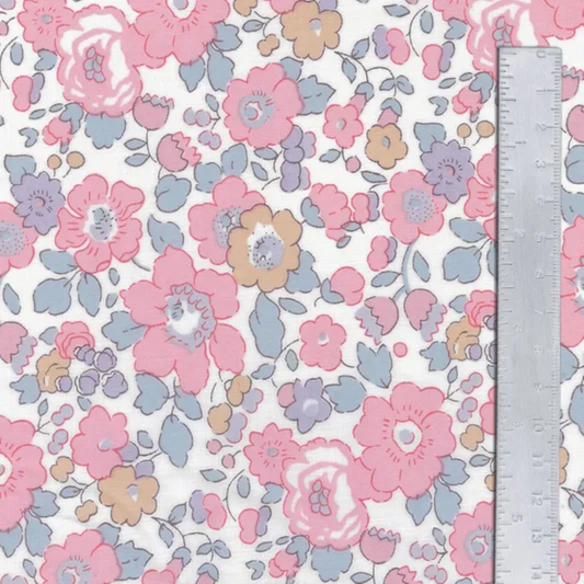 Liberty Tana Lawn Fat Eighth Betsy Bespoke X pink cotton fabric