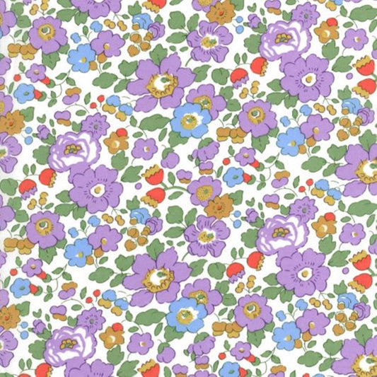 Liberty Tana Lawn - Betsy R Purple floral cotton fabric