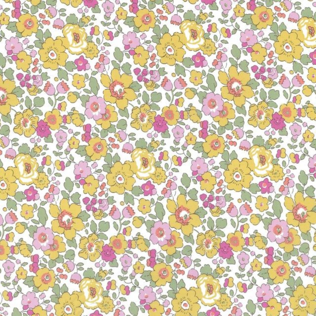 Liberty Tana Lawn - Betsy bespoke Y yellow floral cotton fabric