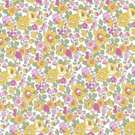 Liberty Tana Lawn - Betsy bespoke Y yellow floral cotton fabric
